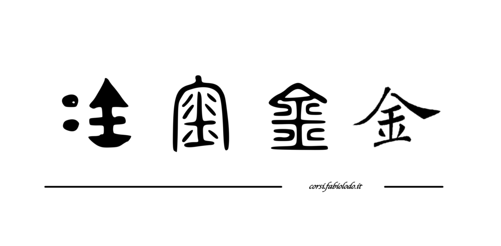 evoluzione storica del carattere cinese Jin Metallo